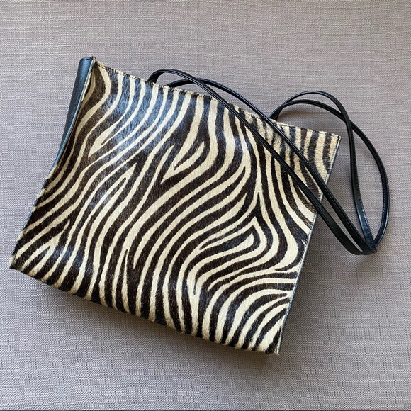 Charles David Handbags - SOLD Charles David Leather Zebra Print 90s Tote